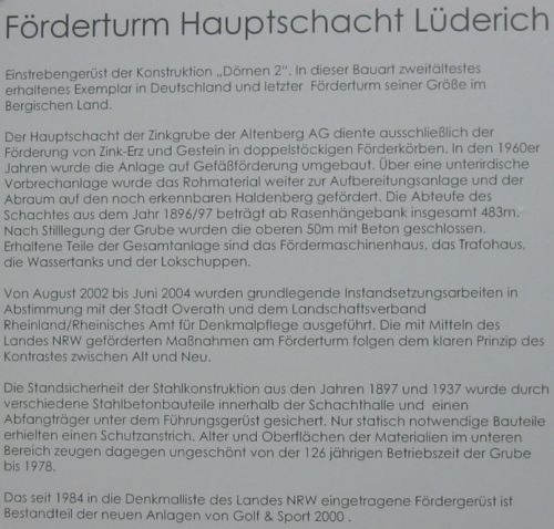 Frderturm - Technische und geschichtliche Beschreibung